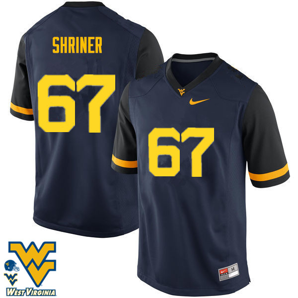 Men #67 Alec Shriner West Virginia Mountaineers College Football Jerseys-Navy - Click Image to Close